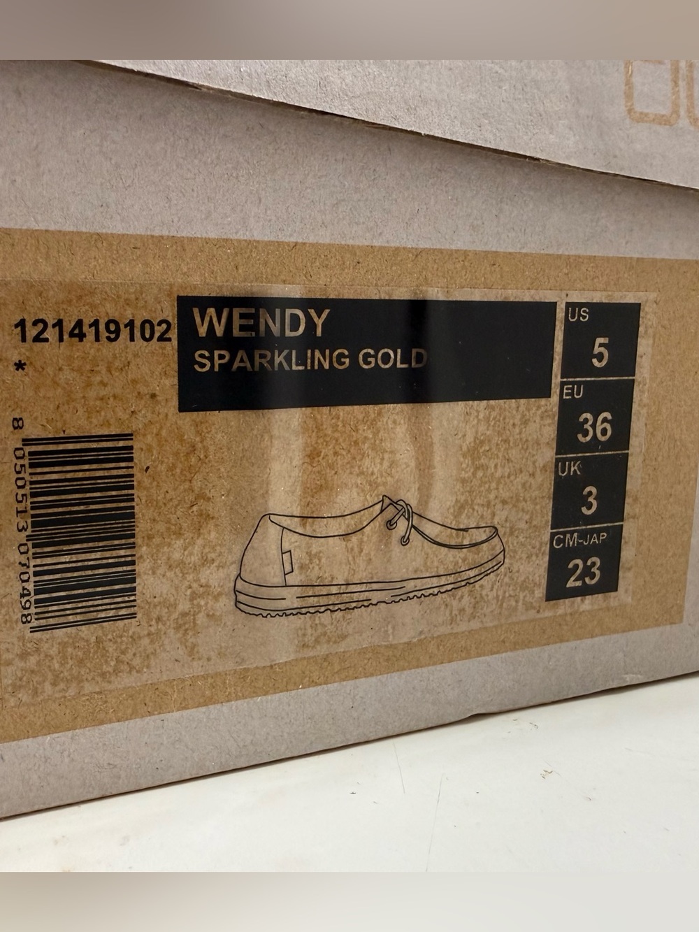 Hey Dude Wendy Sparkling Gold Loafers Women Size 5 - Picture 8 of 8